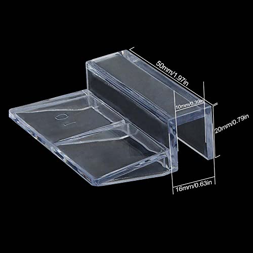 RUIAN Aquarium Glass Cover Clip, 8Pcs Fish Tanks Acrylic Support Holder Aquarium Lid Clips Clamps Clear Universal Lid Clips 10mm