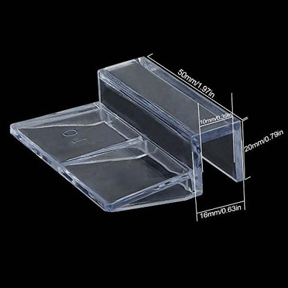 RUIAN Aquarium Glass Cover Clip, 8Pcs Fish Tanks Acrylic Support Holder Aquarium Lid Clips Clamps Clear Universal Lid Clips 10mm