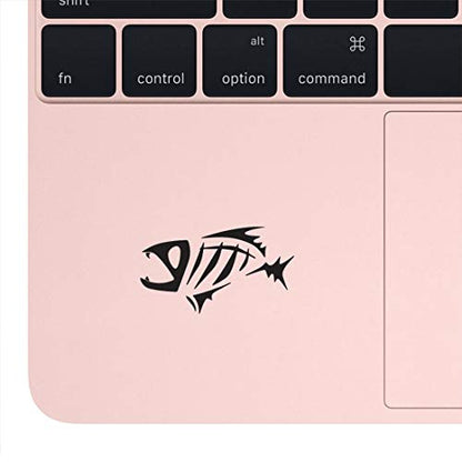 Fish Skeleton (Black) (Set Of 2) Premium Waterproof Vinyl Decal Stickers For Laptop Phone Accessory Helmet Car Window Bumper Mug Tuber Cup Door Wall Decoration