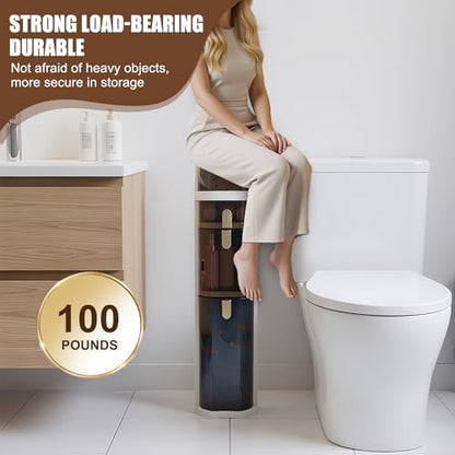 Slim Bathroom Storage Cabinet,Waterproof Narrow Bathroom Drawers,Suitable for Small Spaces,Ideal for Bathrooms, Living Rooms,Toilet,Kitchen or Bedrooms (4-Tiers)