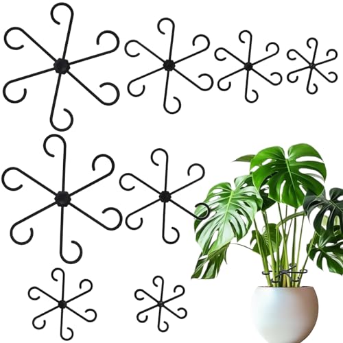 8 PCS Plant Stem Support – Reusable Plastic Plant Stem Holder for Monstera, Indoor Plant Support Clips, Gardening Accessories - color: Black