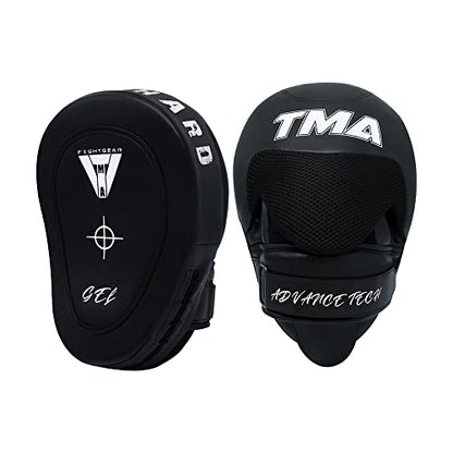 TMA Curved Focus Pads Mitts,Hook and Jab,Punch Bag Kick Boxing Muay Thai MMA US - color: Black