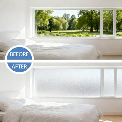 Decorative Static Cling Frosted Window Privacy Film - Anti-UV Heat Anti-Glare, Removable and Reusable Privacy Window Film for,Family,bathrooms,Offices,17.5 x 78.74Inch - size: 17.5inch x 78.74inch
