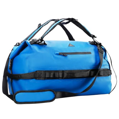 Haimont IPX7 Waterproof Roll-Top Dry Duffel Backpack Bag - color: Blue, size: 60L