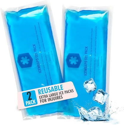 ICEWRAPS 6"x12" Flexible Extra-Large Gel Reusable Ice Packs, 2 Pack - Blue - size: 6"x12", style: Blue - 2Pack