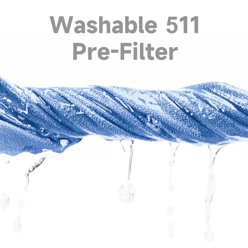 4 Packs 511 Replacement Washable Pre-Filters for Blueair Blue Pure 511 Air Cleaner Purifier, Traps Pet Dander,Fur, 4pcs Diva Blue Cotton Covers, Pre Filter
