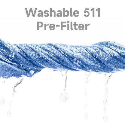 4 Packs 511 Replacement Washable Pre-Filters for Blueair Blue Pure 511 Air Cleaner Purifier, Traps Pet Dander,Fur, 4pcs Diva Blue Cotton Covers, Pre Filter