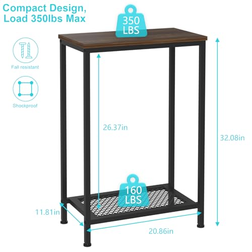 10 Gallon Fish Tank Stand, 2-Tier Small Aquarium Stand, Metal Reptile Breeder Turtle Terrarium Stand Rack Plant Stand for Home Office, Load 350lbs, 20.86" L x 11.81" W x 32.08" H, Black