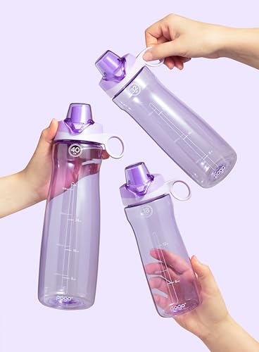 Pogo 18oz Plastic Water Bottle with Chug Lid and Carry Loop, Lilac - color: Lilac, size: 18 Ounces