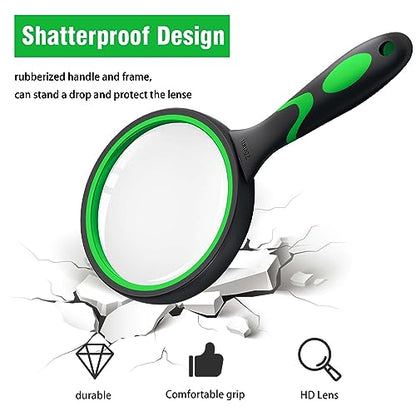 Magnifying Glass, 10X, Green, Reading, Hobbies, Science Books, Observation - color: Green