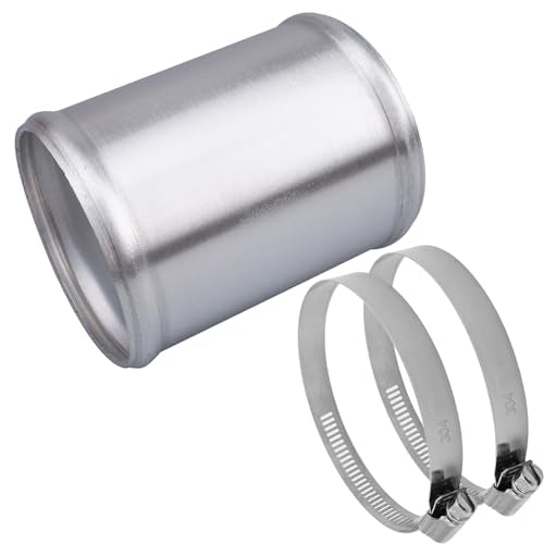 AC PERFORMANCE 3.5" (89mm) OD Aluminum Alloy Hose Joiner Silicone Pipe Connector Bead, 4" Length with 304 SS Clamps - size: 3.5" (89mm)