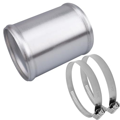 AC PERFORMANCE 3.5" (89mm) OD Aluminum Alloy Hose Joiner Silicone Pipe Connector Bead, 4" Length with 304 SS Clamps - size: 3.5" (89mm)
