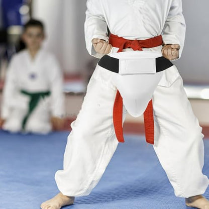 GANAZONO Breathable Groin Protector for Kids with Pu Sponge Material Wear-Resistant Crotch Guard for Taekwondo Martial Arts Training Safety