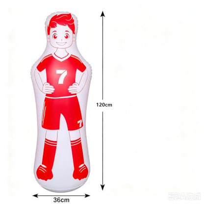 ZHUYNXIR Inflatable Soccer Dummy, Soccer Training Equipment, Inflatable Dummy Goalkeepr Air Mannequin Free Kick Wall Goalkeeper Defender Training for Children Adults - color: 120 dummy-Red