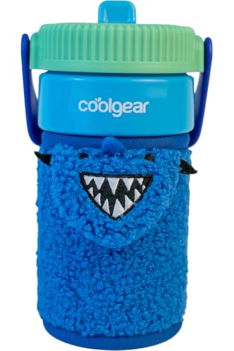 COOL GEAR 16oz GO GRIP Plushie Sleeve, with Straw, BPA-Free - SHARK - color: SHARK