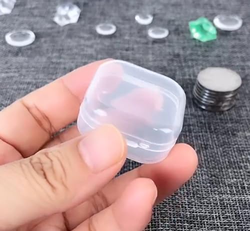 12 PCS Square Empty Mini Clear Plastic Storage Containers (1.38 x 1.38 x 0.71 Inch), Clear Plastic Beads Storage Containers Box for Beads, Jewelry, Game Pieces and More - size: 1.38 x 1.38 x 0.71 Inch