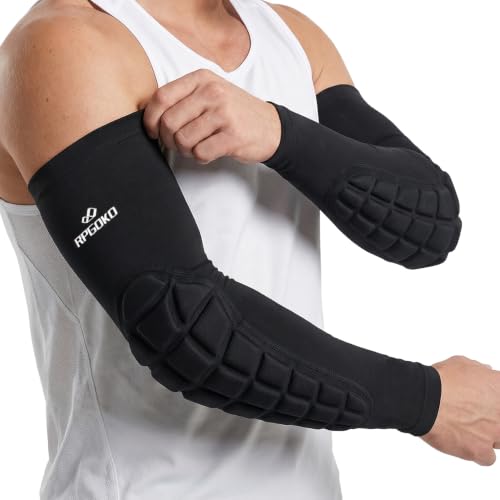 Padded Elbow Forearm Sleeves 2 Pack Compression Crashproof Arm Pads - size: XX-Large