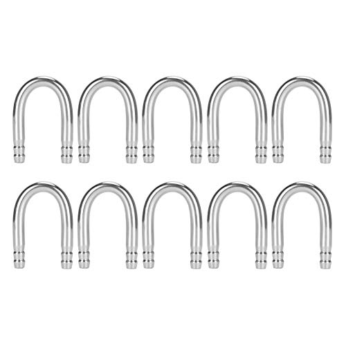 10Pcs Stainless Steel U Shape Elbow Pipe for Fish Oxygen Pump CO2 Tubing Accessory with Smoothness Machine Polished Edges, Installation for Aquarium