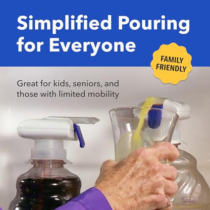 Magic Tap Automatic Drink Dispenser for Fridge, White (1 Pack), No Spill Milk Dispenser for Fridge, Automatic Milk Dispenser Pump for Gallon Jugs, Water & Juice, Fits Most Bottles, Batteries Required