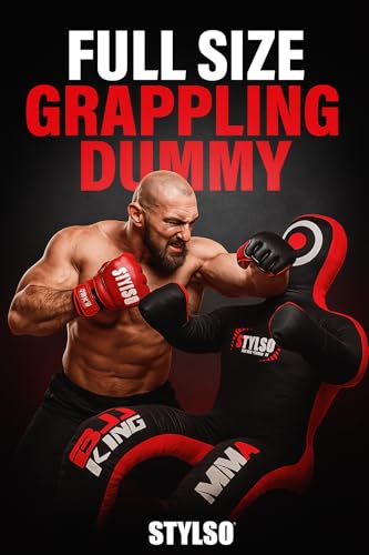 Un-Filled Grappling Dummy Wrestling Dummy Jiu Jitsu Dummy for BJJ MMA Judo Karate Practice Adult Kids - color: Black, size: 6ft / 72"
