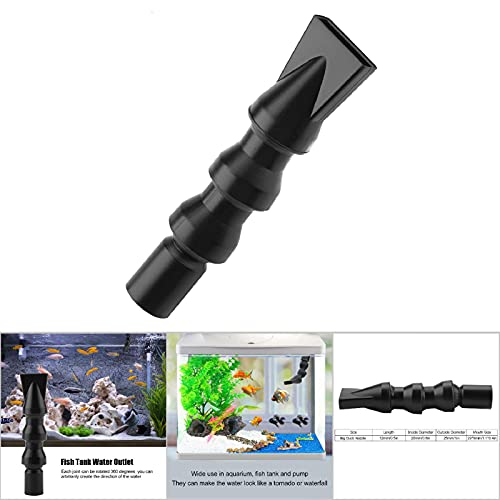 Sorandy Duck Nozzle, 360 Degree Rotating Water Outlet Tube, Flexible Aquarium Pump Connector with 4 Specifications, Ideal for Fish Tank Tornado or Waterfall Effect (Large Flat Duckbill Nozzle) - size: Large flat duckbill nozzle