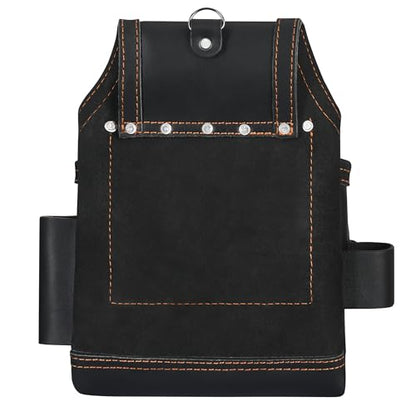 Daisy Leather Tool Bag Pro 505 Premium Leather Oil Tanned 13 Pockets with Speed Square Pocket Multi-Purpose Tool Organizer for Handyman Carpenter Electrician Construction Farmers X-Large… - color: Black