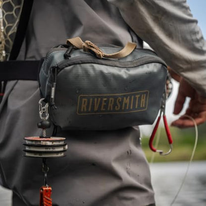 RiverSmith Fly Fishing Pack, Minimalist Hip or Sling Pack, PackOut Bag - color: Shadow Kelp