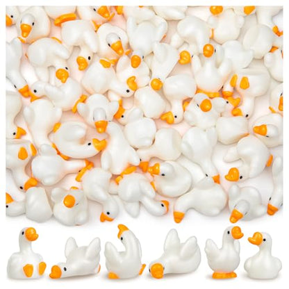72pcs Mini Resin Goose Figurines, Tiny Animal Figurine Bulk, Small Desk Goose Decor for Garden Lawn Yard Micro Landscape Aquarium Potted Ornament DIY Craft - style: Goose72Pcs
