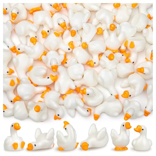72pcs Mini Resin Goose Figurines, Tiny Animal Figurine Bulk, Small Desk Goose Decor for Garden Lawn Yard Micro Landscape Aquarium Potted Ornament DIY Craft - style: Goose72Pcs