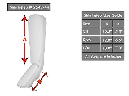 UFG Ultimate - Cloth Shin Instep Guard - Karate MMA Boxing Muay Thai Training Protection - color: Red, size: Small-Medium