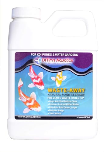 DrTim’s Aquatics KOI-PURE Waste-Away Sludge Busting Bacteria – For Ponds, Water Gardens, Fish Tanks, Aquariums – Unclogs, Cleans Gravel Beds, Removes Hidden Wastes – 100% Natural – 16 Oz.