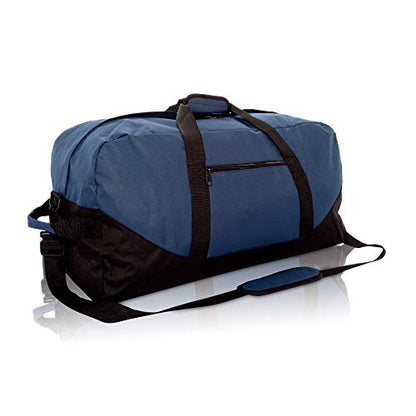 DALIX 25" Big Adventure Large Gym Sports Duffle Bag (Black Grey Navy Blue Red Camo) - color: Navy Blue