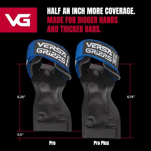 Versa Gripps® PRO Wrist Straps, Train Better - color: Black, size: Xlarge Plus: 8"+