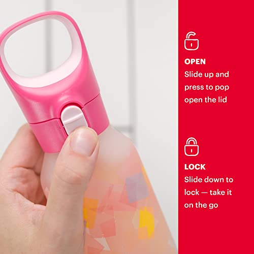 Pyrex 24-Oz Color Changing Glass Water Bottle with Silicone Coating, Leakproof and Textured Glass Reusable Water Bottle with Flip-Top Lid, Eco-Friendly, BPA-Free Silicone Coating, Doodles