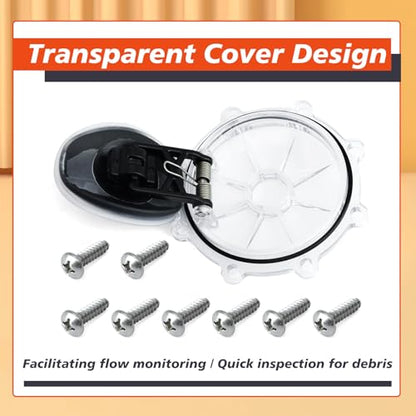 263042Z 2-Way Check Valve Cover Kit Compatible with Pentair 2-Inch Pool CPVC Check Valve Rebuild 263042, Not Replacement for FullFLOXF 263060 263077, Transparent Cover Assembly with Flapper
