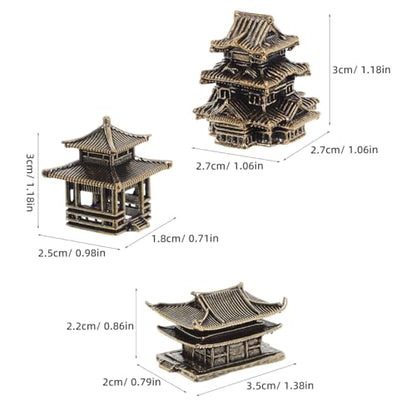 Amosfun 3pcs Mini Pagoda Sculpture Tiny Vintage Miniature Figurine for Zen Garden Micro Landscape Enhancements Aquariums Bookshelves Ornament 1.2"