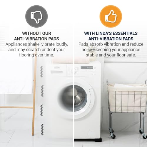 Anti Vibration Pads for Washing Machine and Dryer (Set of 8) - Washer Anti Vibration Pads with HexiGrip™ - Washing Machine Accessories & Leveling Pads - Vibration Dampening Mat