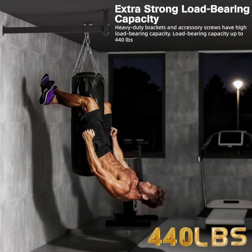 42" Heavy Bag Hanger Roller, Adjustable Wall & Ceiling Mount Rail