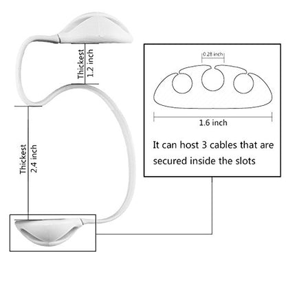 Cable Holder - Cord Organizer - Cable Management Clips - Wire Holder System -3 Packs Multipurpose Cable Clips for Phone Chargers, USB Cables - Home, Office, Nightstand, Desk Organizer