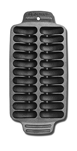 Outset Shrimp Cast Iron Grill and Serving Pan, Black, 22 Grilled Shrimp Capacity - color: Black, size: 22 Shrimp Capacity