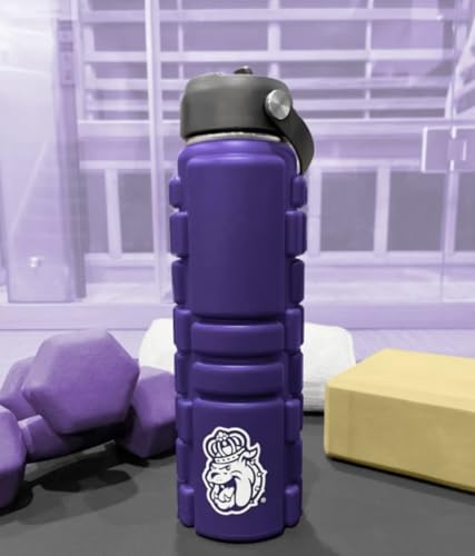 MIVA Foam Roller Water Bottle - 25 Fluid Ounce double-walled stainless steel interior and silicone exterior for myofacial foam rolling (JAMES MADISON)
