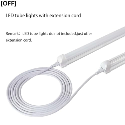 T5 T8 Extension Cords,10ft Lamp Connecting Wires,3-Prong Power Cables,Female to Female End Connectors for LED Tube,Under Cabinet,Shop Lights,Pack of 10