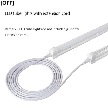 T5 T8 Extension Cords,10ft Lamp Connecting Wires,3-Prong Power Cables,Female to Female End Connectors for LED Tube,Under Cabinet,Shop Lights,Pack of 10