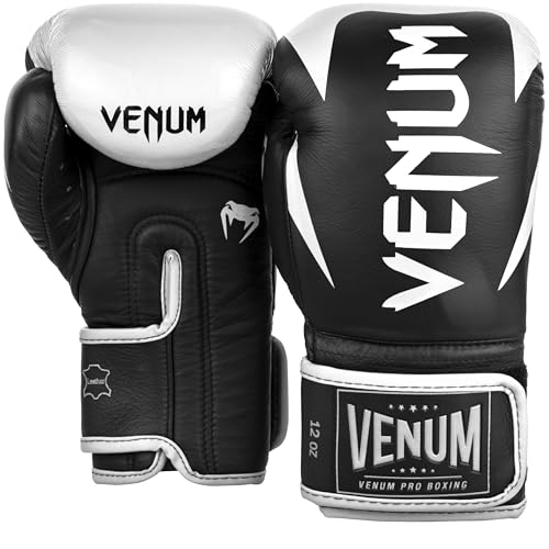 Venum Hammer Pro Boxing Gloves - color: Black/White, size: 12oz, style: Hook and Loop