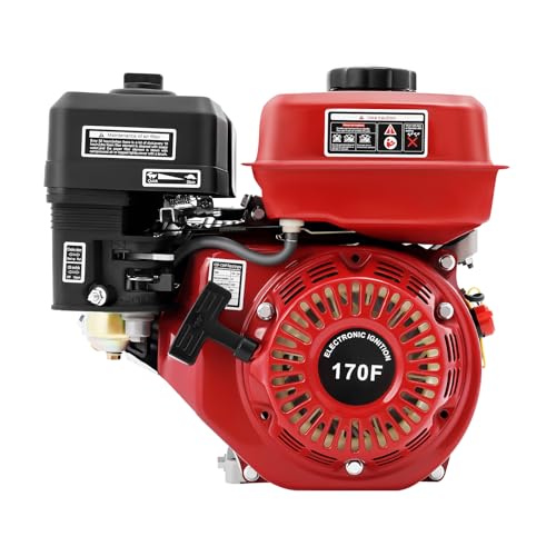 212CC Gasoline Engine, 7HP 4-Stroke OHV Motor with Nylon Camshaft and Air Filter Overhead Valve Large Fuel Tank Multi-Purpose Power Source for Household & Garden Tools Outdoor Lawn Equipment