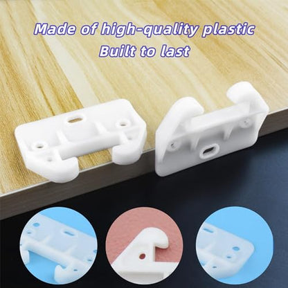 12Pcs Plastic Drawer Guides Center Mount Drawer Rail Brackets White Drawers Track Guides Drawers Replacement Furniture Parts for Dresser Furniture Cabinet Closet Drawer Gytovvvz