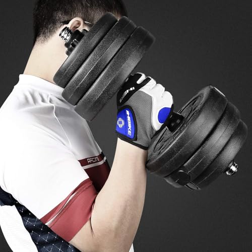 INBIKE 5mm Padded Half Finger Bike Bicycle Cycling Gloves - color: Blue, size: X-Large