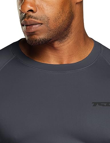 TSLA Men's Thermal Long Sleeve Compression Shirts, Athletic Base Layer Top, Winter Gear Running T-Shirt - color: 2pack Black/Charcoal, size: XX-Large