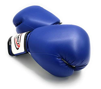 Boxing Gloves Kickboxing Blue in Vinyl, Kickboxing, Grappling, Sparring Gloves, Fighting Gloves, Muay Thai Training Gloves, Punching Gloves 6oz