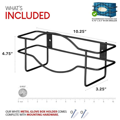 Stock Your Home Black Metal Glove Box Holder Wall Mount for Kitchen, Closet, Lab, Exam, Office, Tissue Shelf